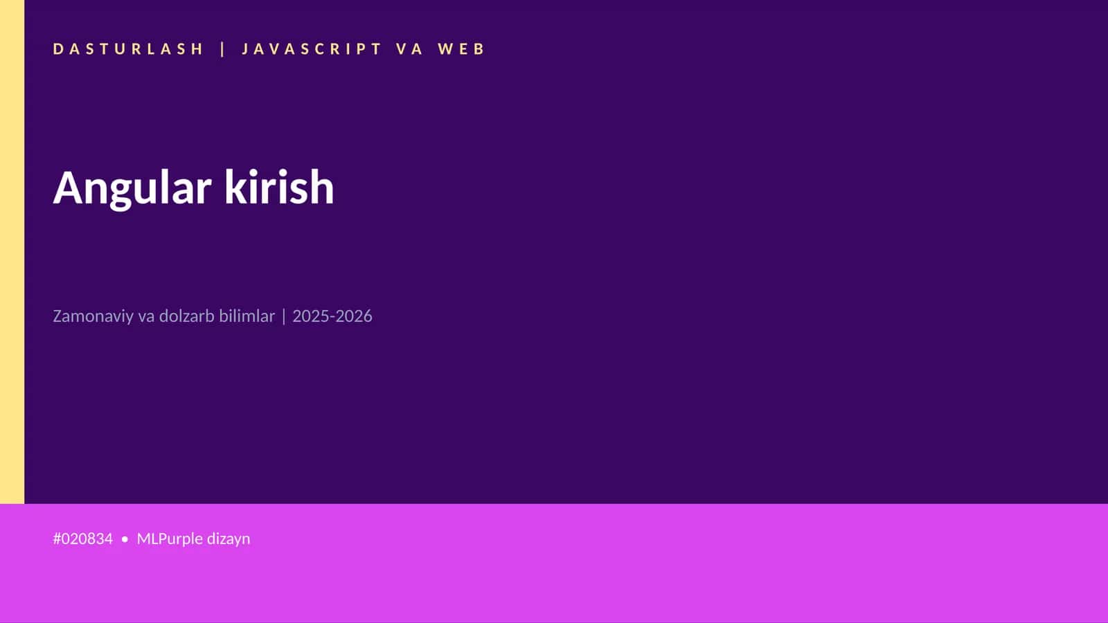 Angular kirish 1