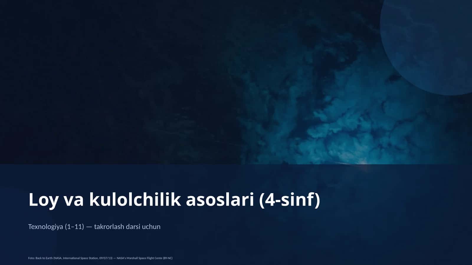 Loy va kulolchilik asoslari (4-sinf) 1
