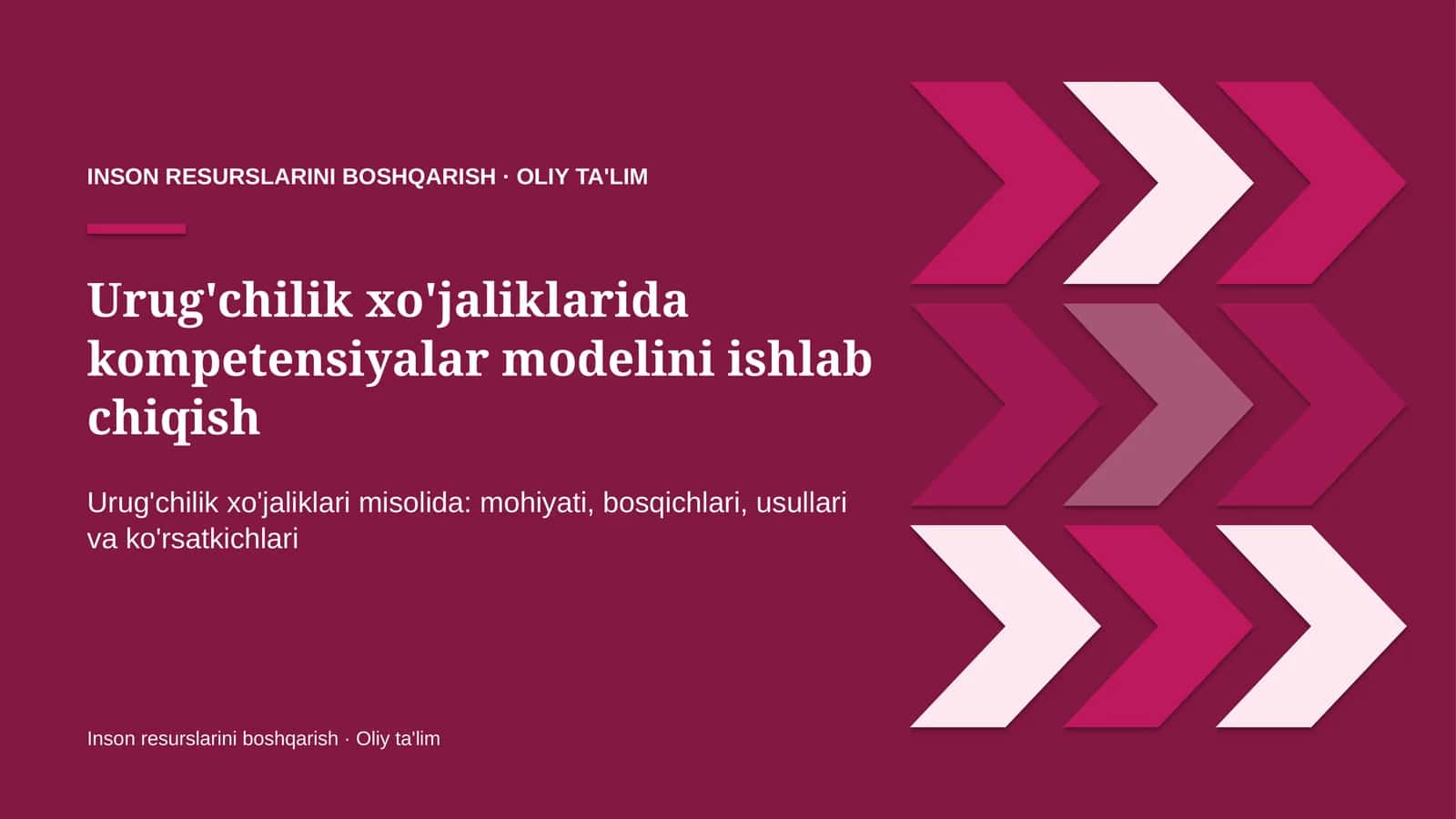 Urug'chilik xo'jaliklarida kompetensiyalar modelini ishlab chiqish 1