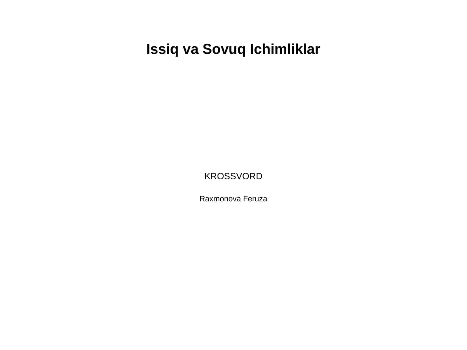 Issiq va yaxna ichimliklar 1