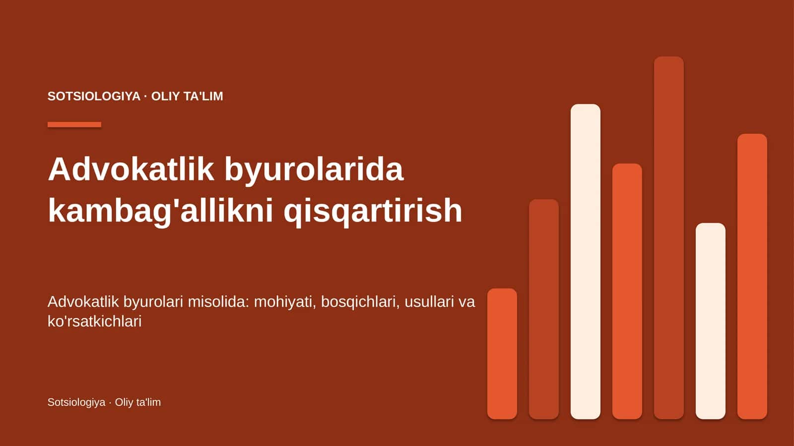 Advokatlik byurolarida kambag'allikni qisqartirish 1