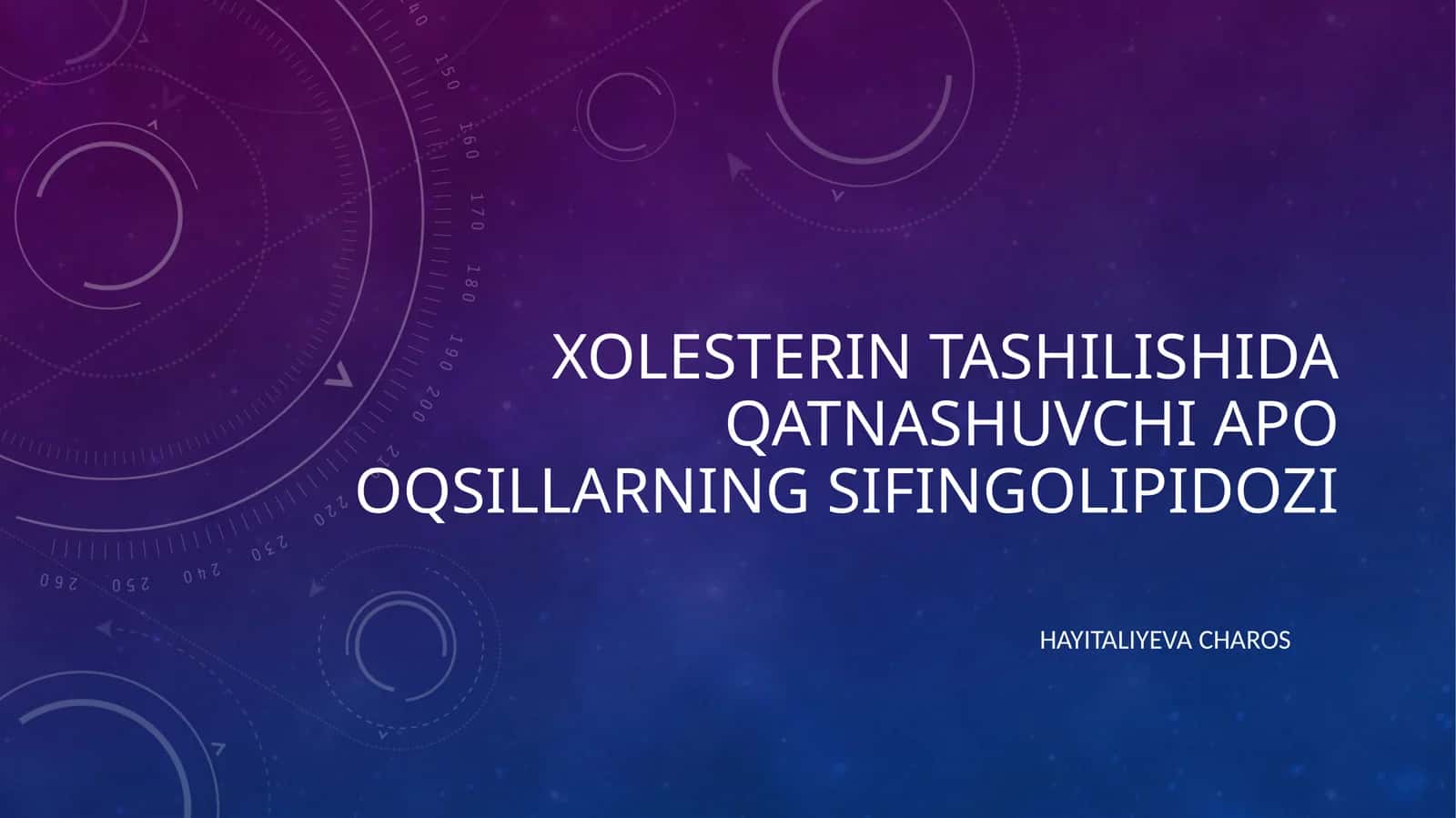 Xolesterin tashilishida qatnashuvchi APO oqsillarning sifingolipidozi 1