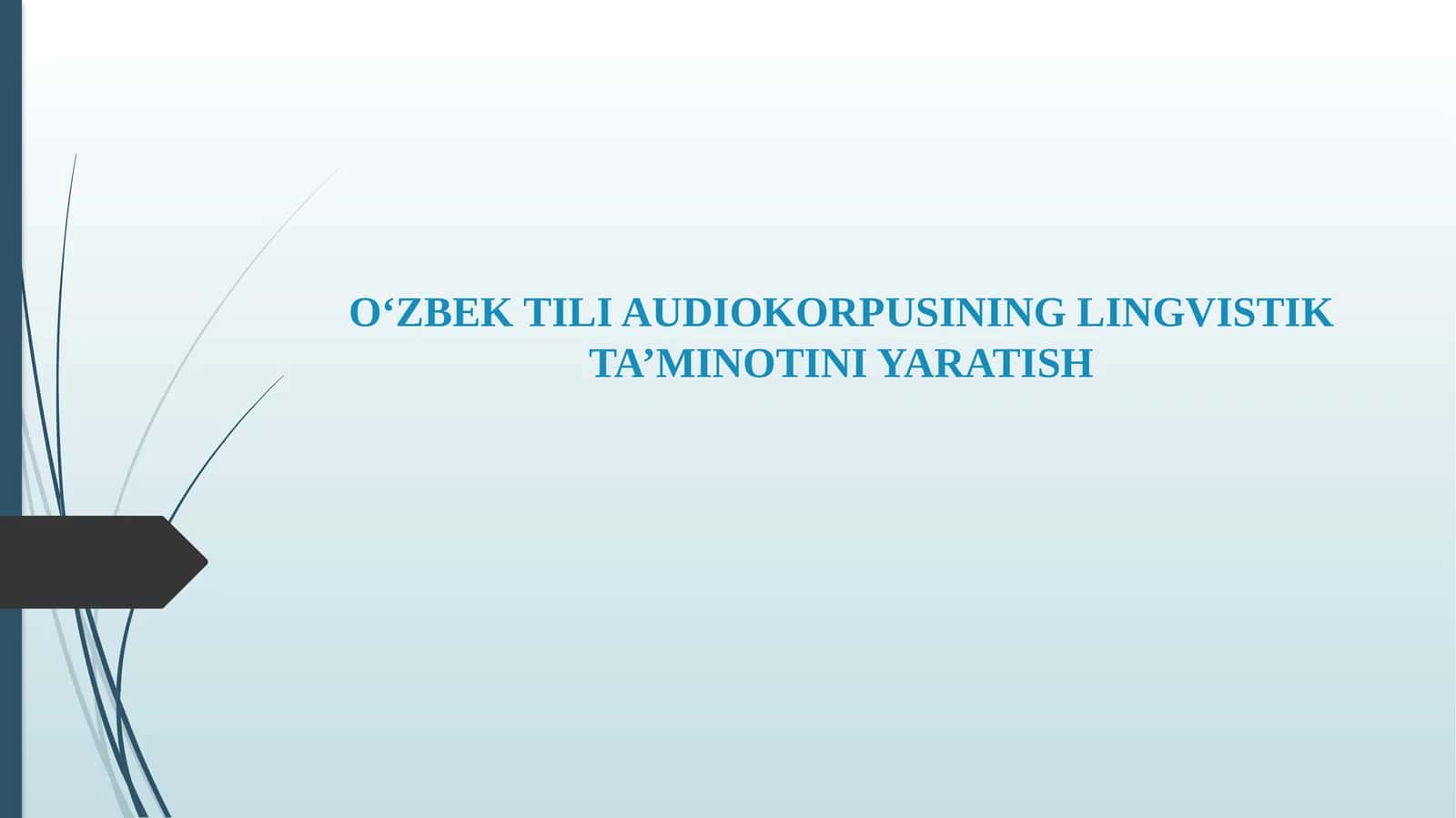 O‘ZBEK TILI AUDIOKORPUSINING LINGVISTIK TA’MINOTINI YARATISH 1