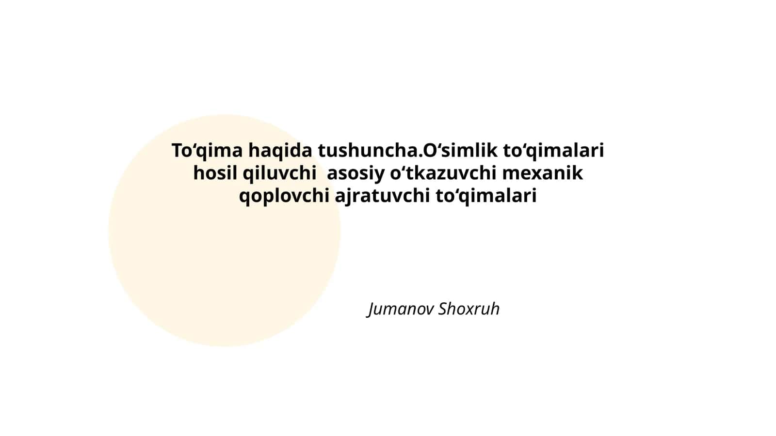 O'simlik To'qimalari 1