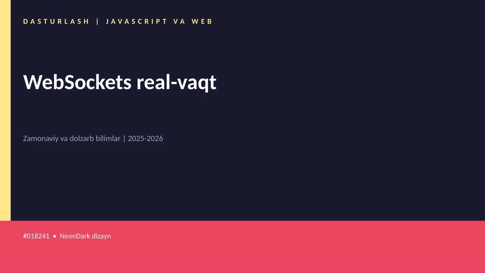 DASTURLASH | JAVASCRIPT VA WEB 1