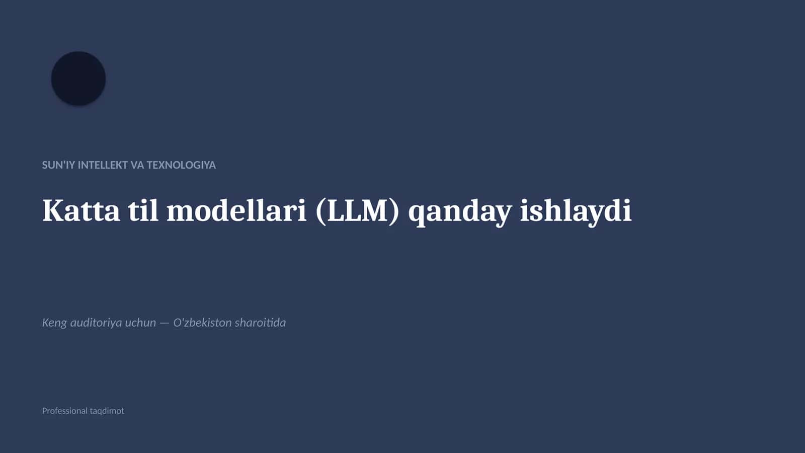 Katta til modellari (LLM) qanday ishlaydi 1