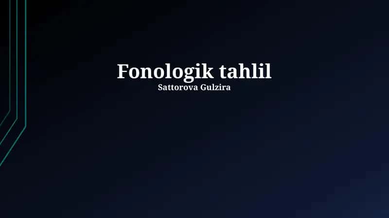 Fonologik tahlil 1
