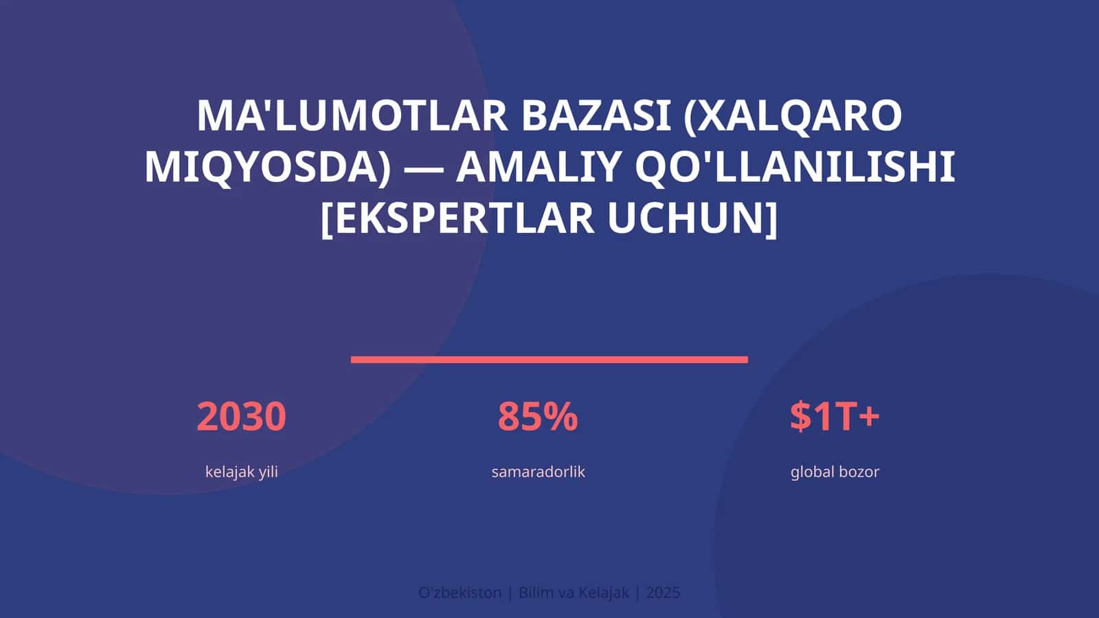 Ma'lumotlar bazasi (xalqaro miqyosda) — amaliy qo'llanilishi [ekspertlar uchun] 1
