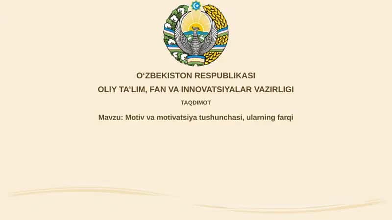 Motiv va Motivatsiya 1