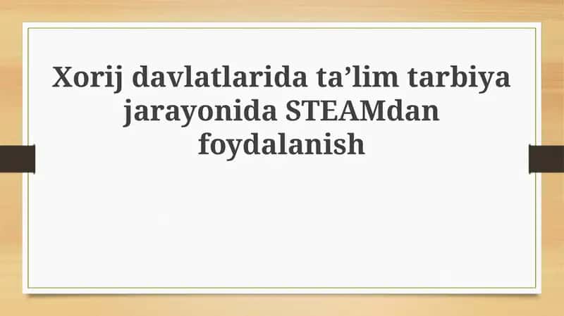 STEAM Ta'limi 1