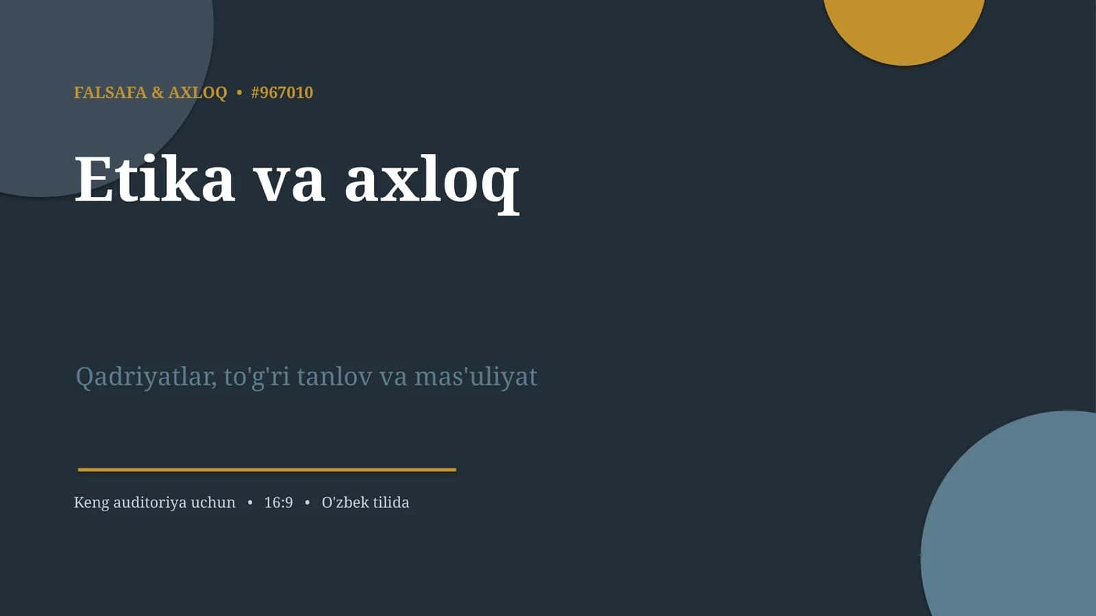 Etika va axloq 1