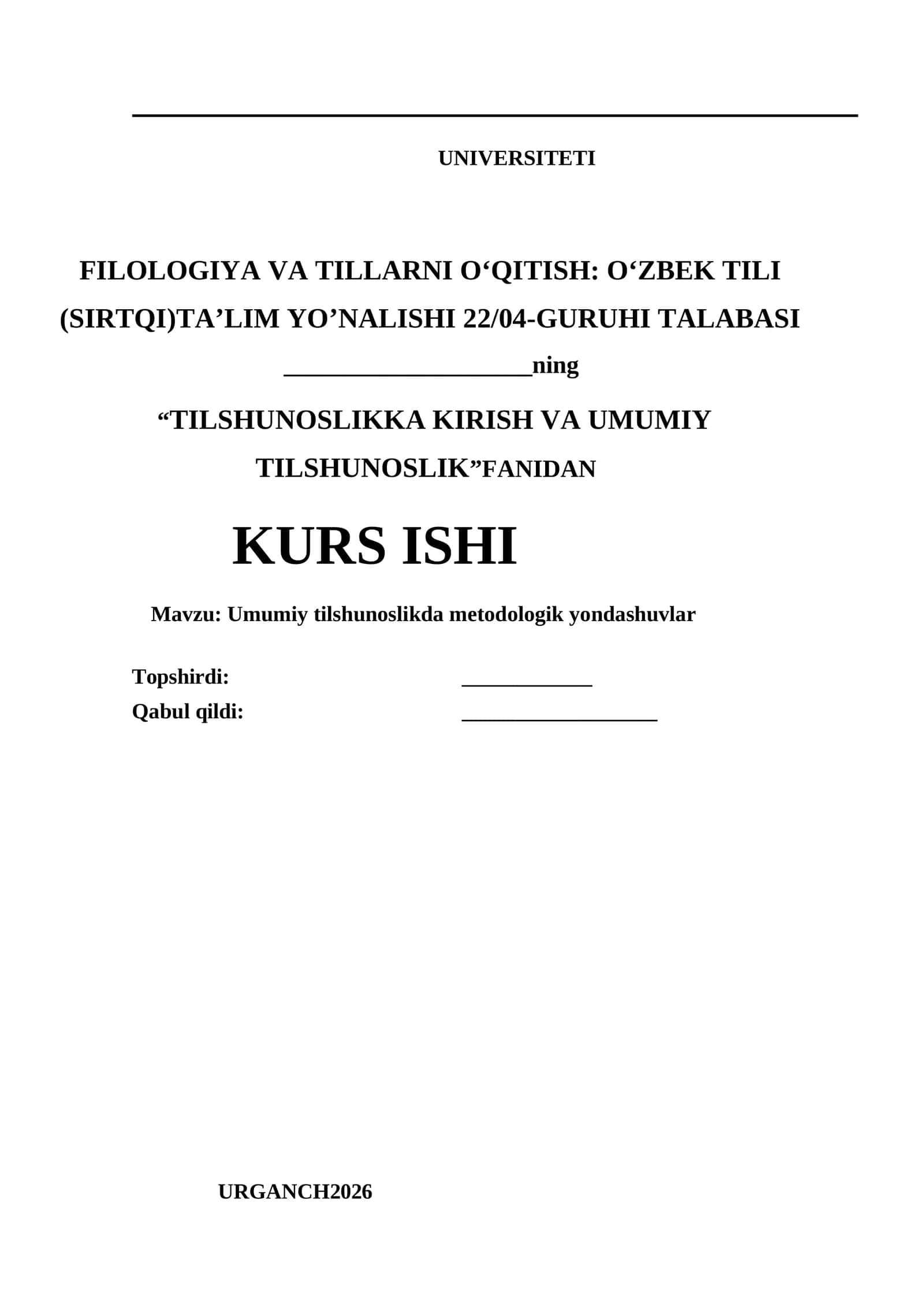 Umumiy Tilshunoslikda Metodologik Yondashuvlar 1