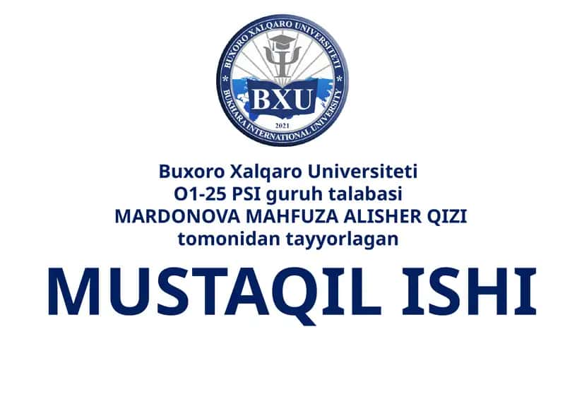 KAYFIYATNING UMUMIY TAVSIFI VA UNING TUZILISHI 1