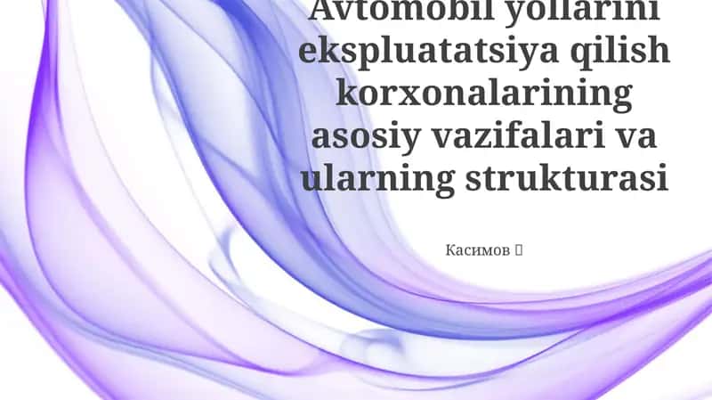 Yo'lni Ta'mirlash Kompaniyasi Tuzilmasi 1
