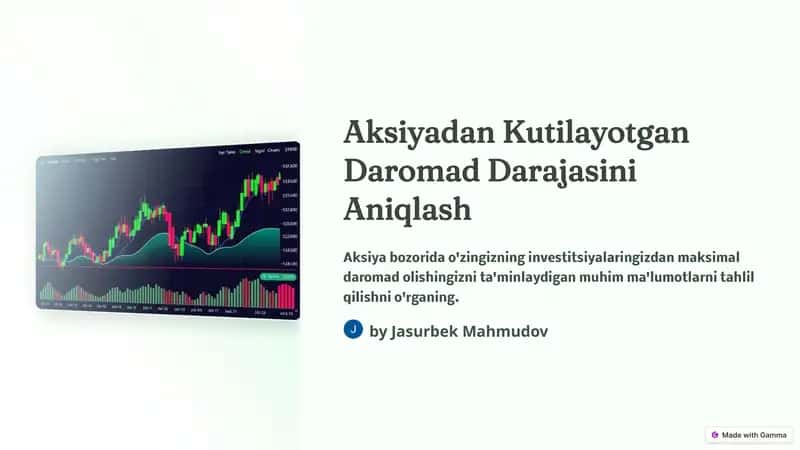 Aksiyadan kutilayotgan daromad 1