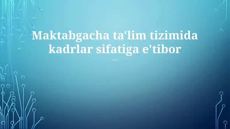Xodimlarni malakasini oshirish (XMO) 1