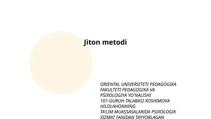 Jiton metodi 1