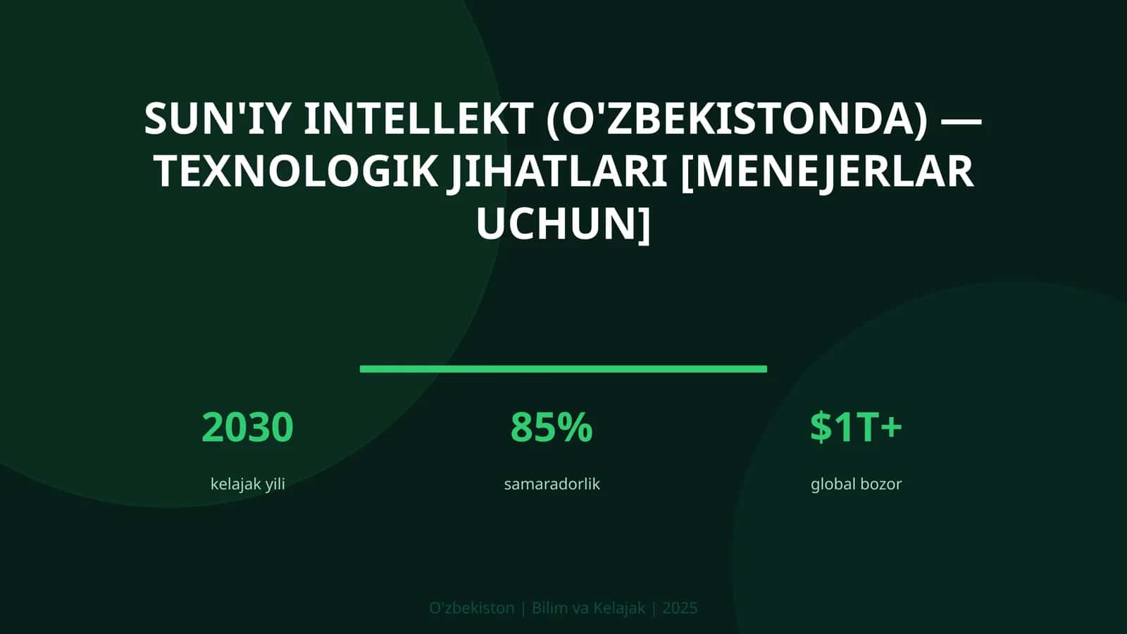 Sun'iy intellekt (O'zbekistonda) — texnologik jihatlari [menejerlar uchun] 1