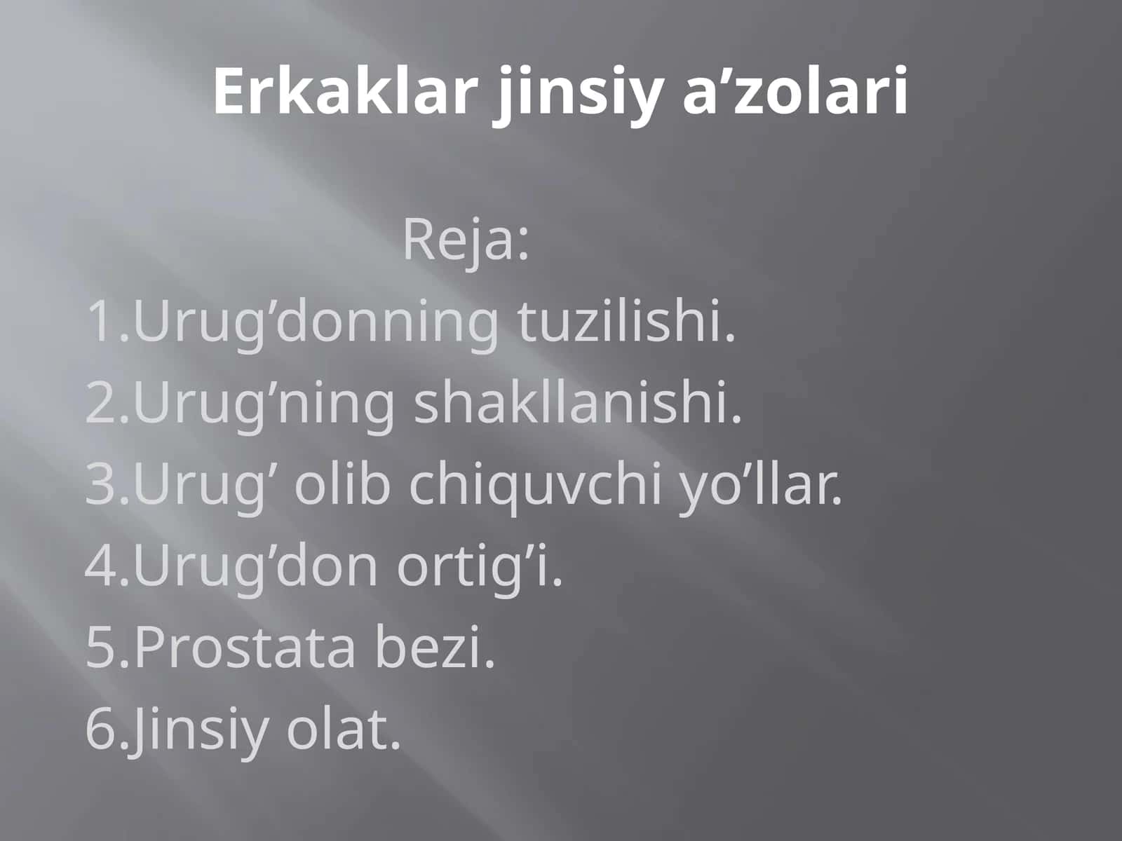 Erkaklar jinsiya a'zolari 1