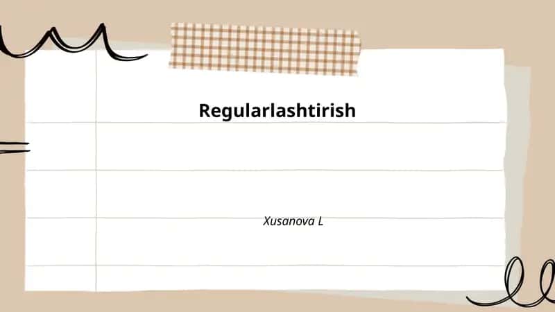 Regularlashtirish 1