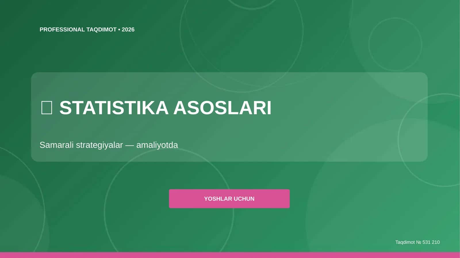 STATISTIKA ASOSLARI 1