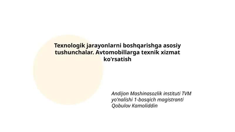 Texnologik jarayonlarni boshqarishga asosiy tushunchalar 1
