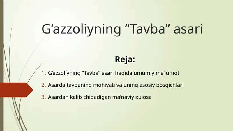 G‘azzoliyning “Tavba” asari 1