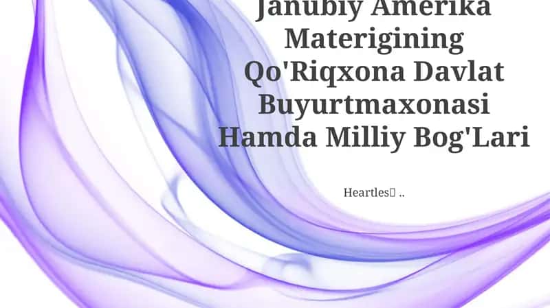 Janubiy Amerika Materigining Qo'Riqxona Davlat Buyurtmaxonasi Hamda Milliy Bog'Lari 1
