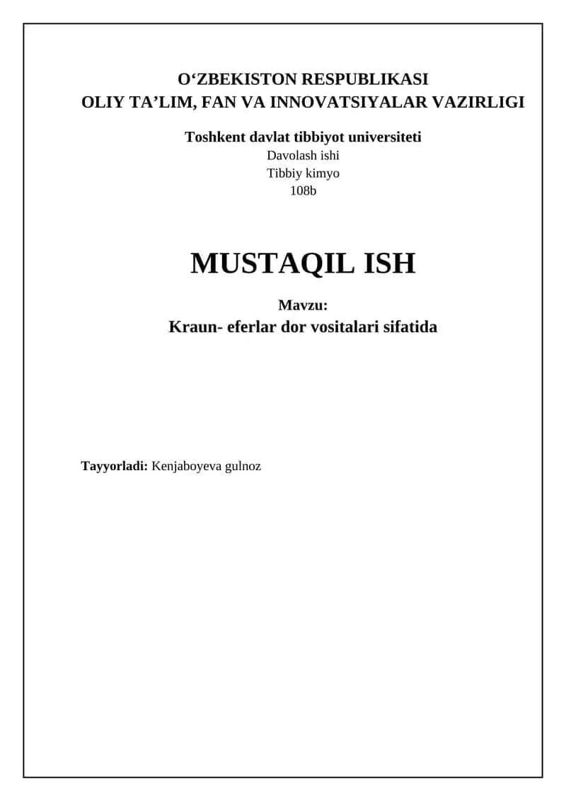 Kraun- eferlar dor vositalari sifatida 1