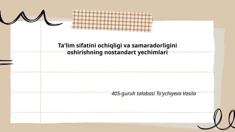 Raqamli ta’lim platformalarini blockchain bilan birlashtirish orqali ochiqlikni oshirish 1