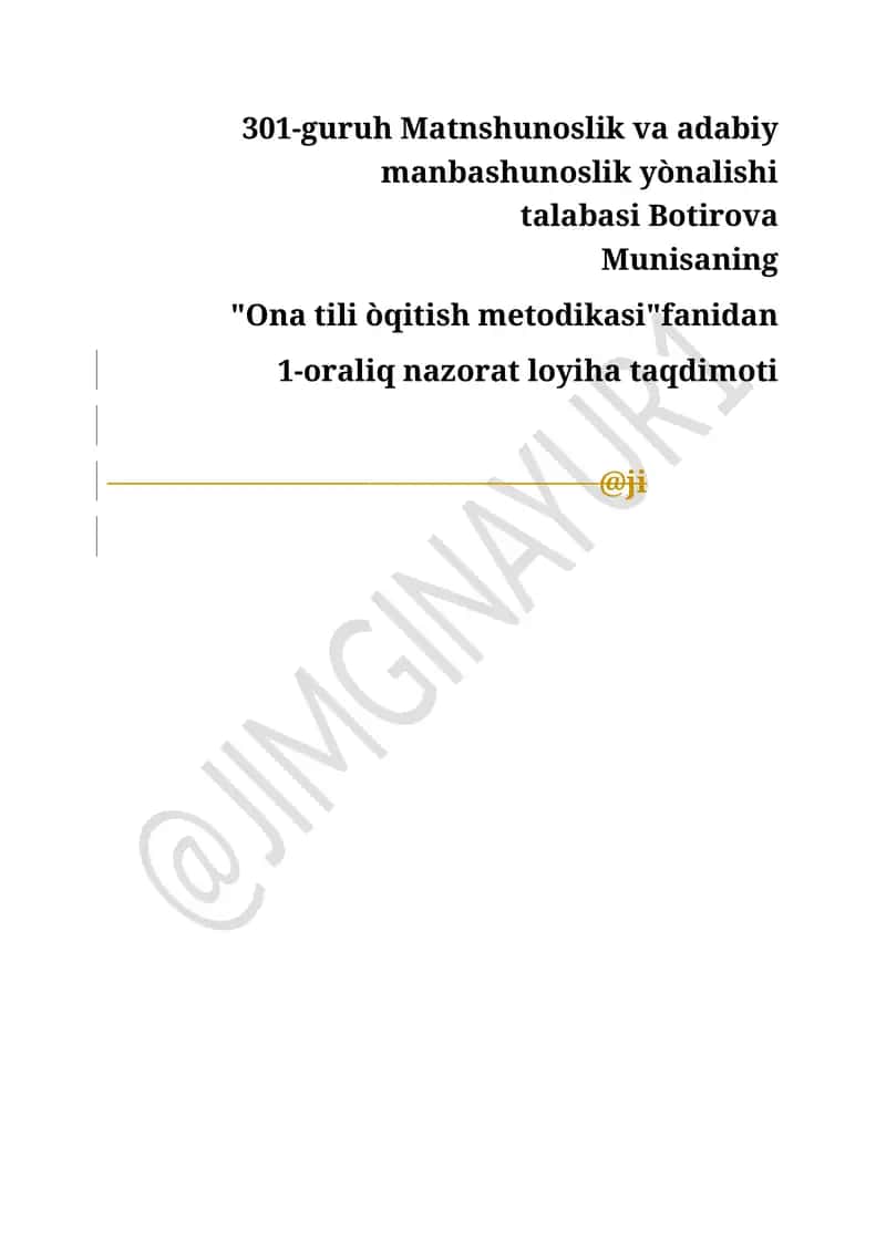Ona tili òqitish metodikasi 1