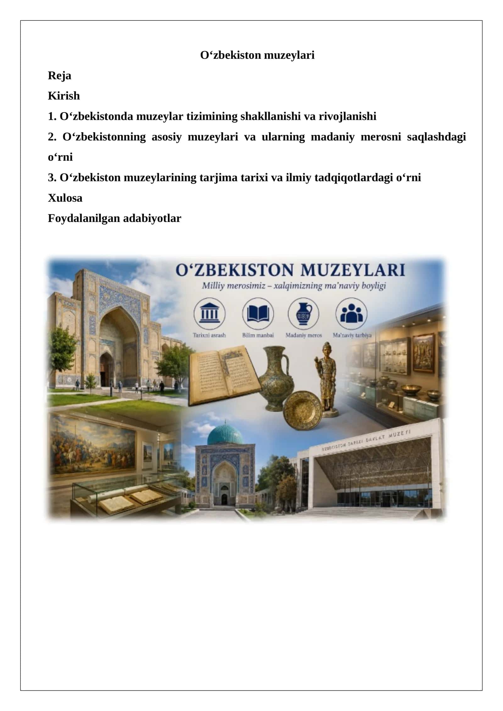 O‘zbekiston muzeylari 1
