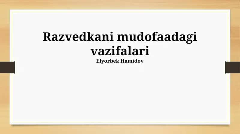 Razvedkani mudofaadagi vazifalari 1