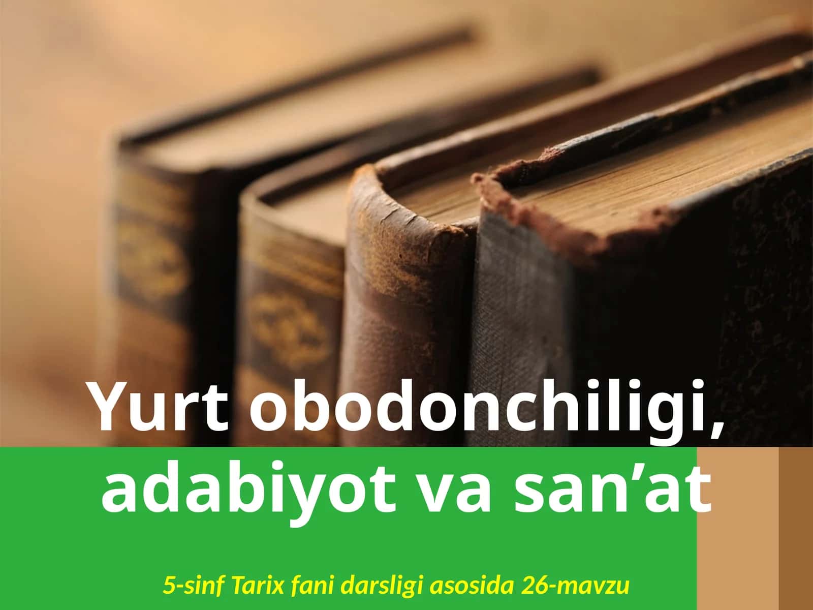Yurt obodonchiligi, adabiyot va san’at 1