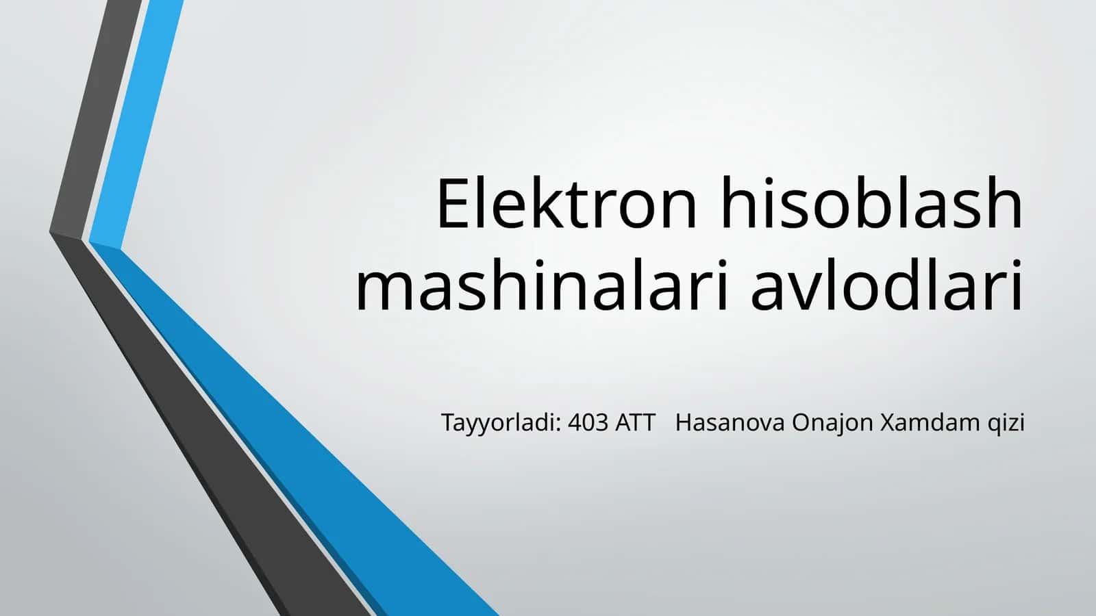 Elektron hisoblash mashinalari avlodlari 1