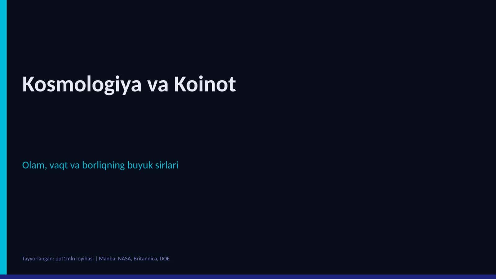 Kosmologiya va Koinot 1