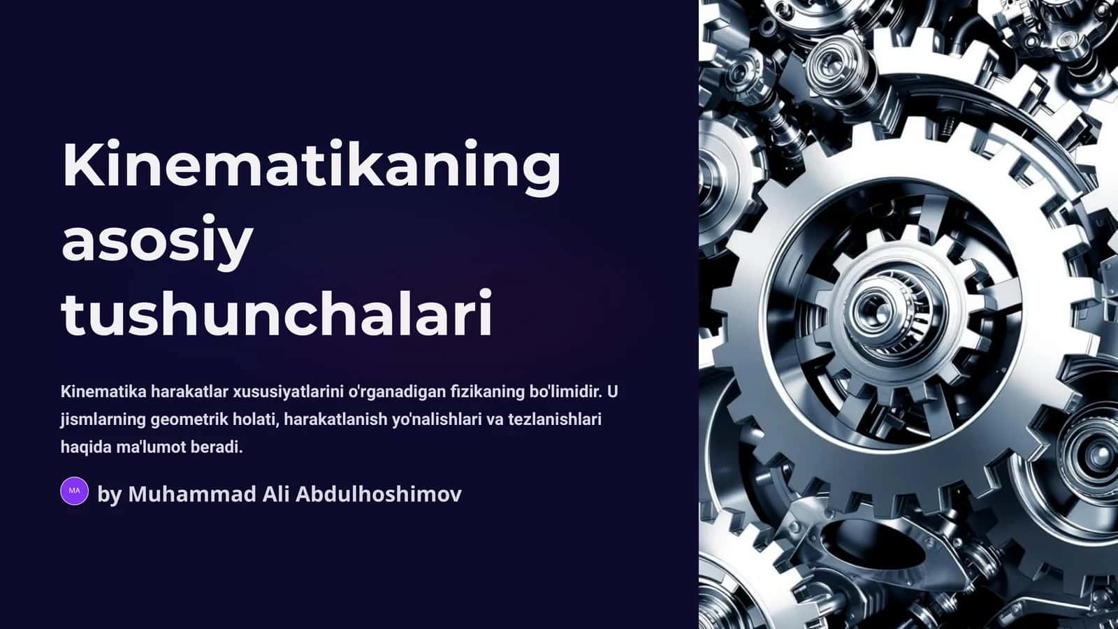 Kinematikaning asosiy tushunchalari 1