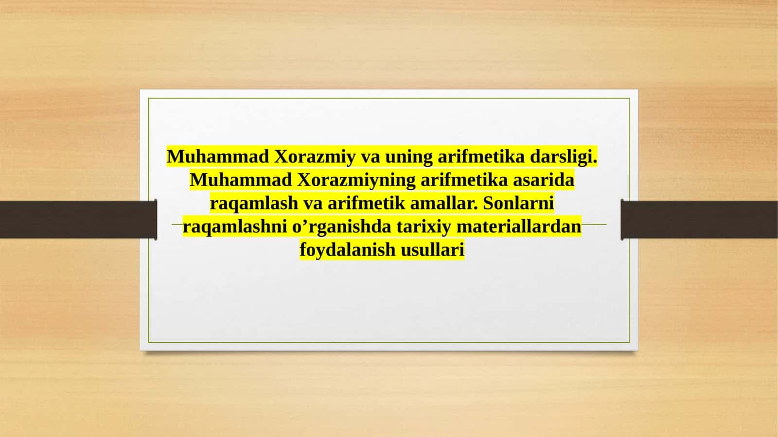 Muhammad Xorazmiy va uning arifmetika darsligi 1