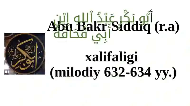 Abu BakrSiddiqning xalifae tib hisoblanishi