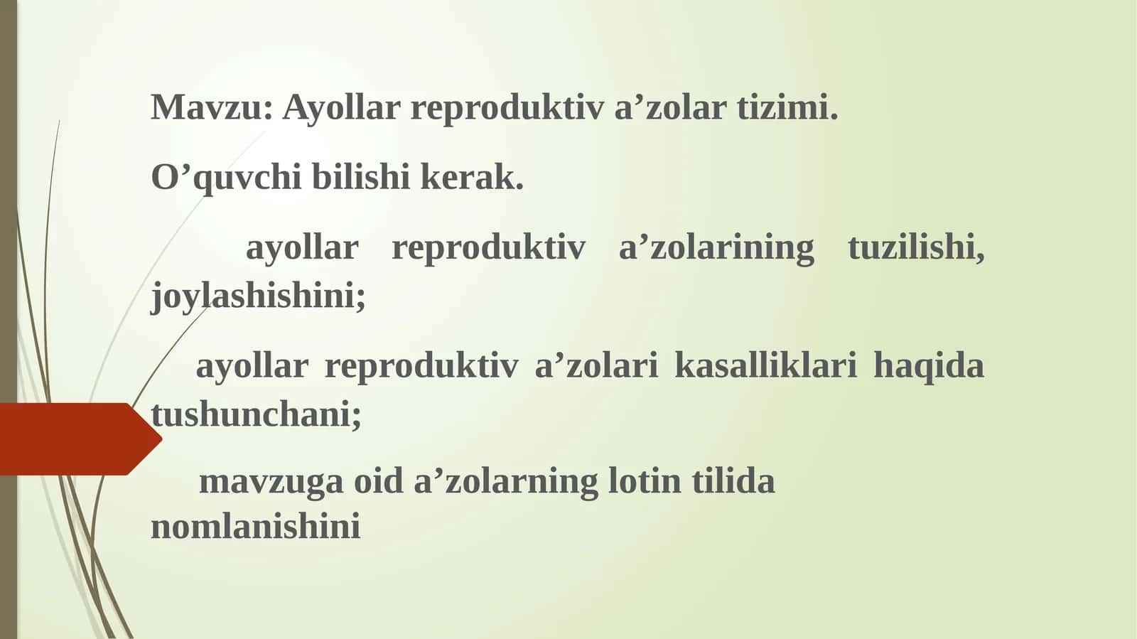 Ayollar reproduktiv a'zolar tizimi 1