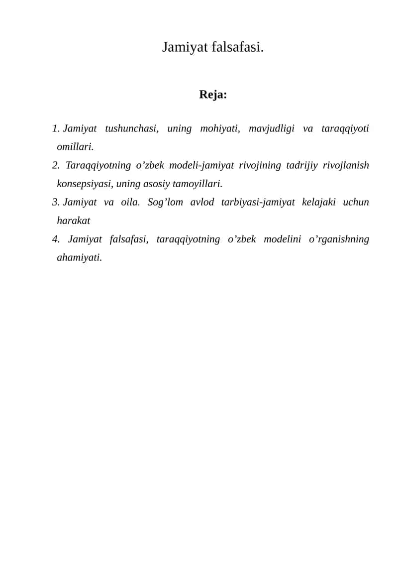Jamiyat falsafasi 1