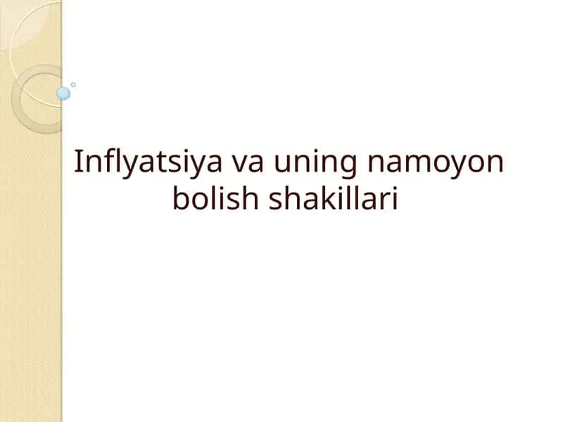 Inflatsiya va uning namoyon bolish shakillari 1