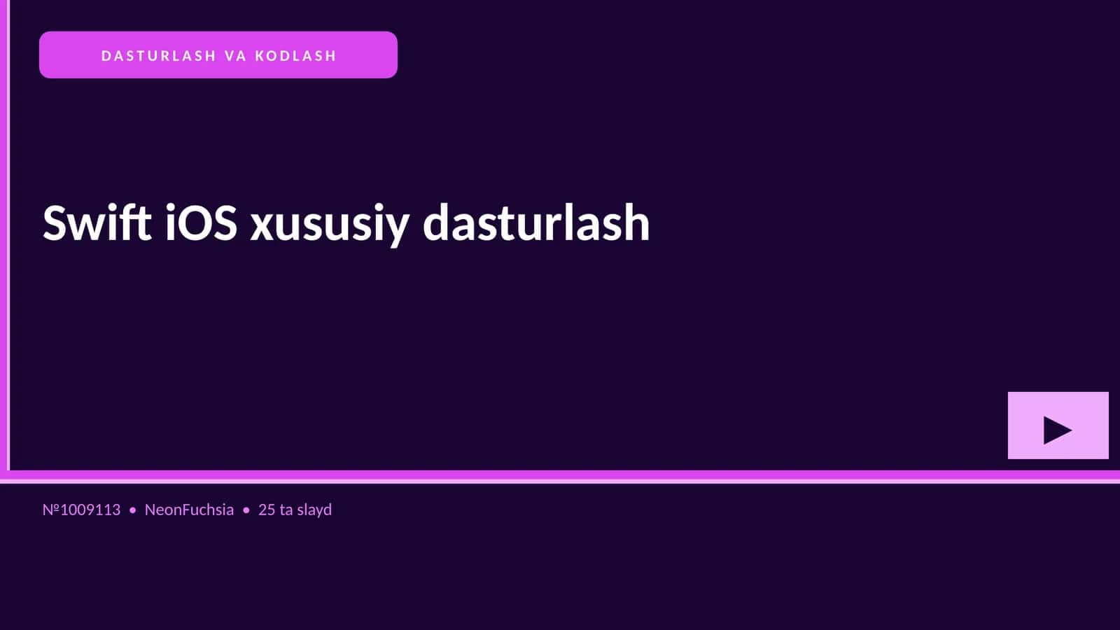 Swift iOS xususiy dasturlash 1
