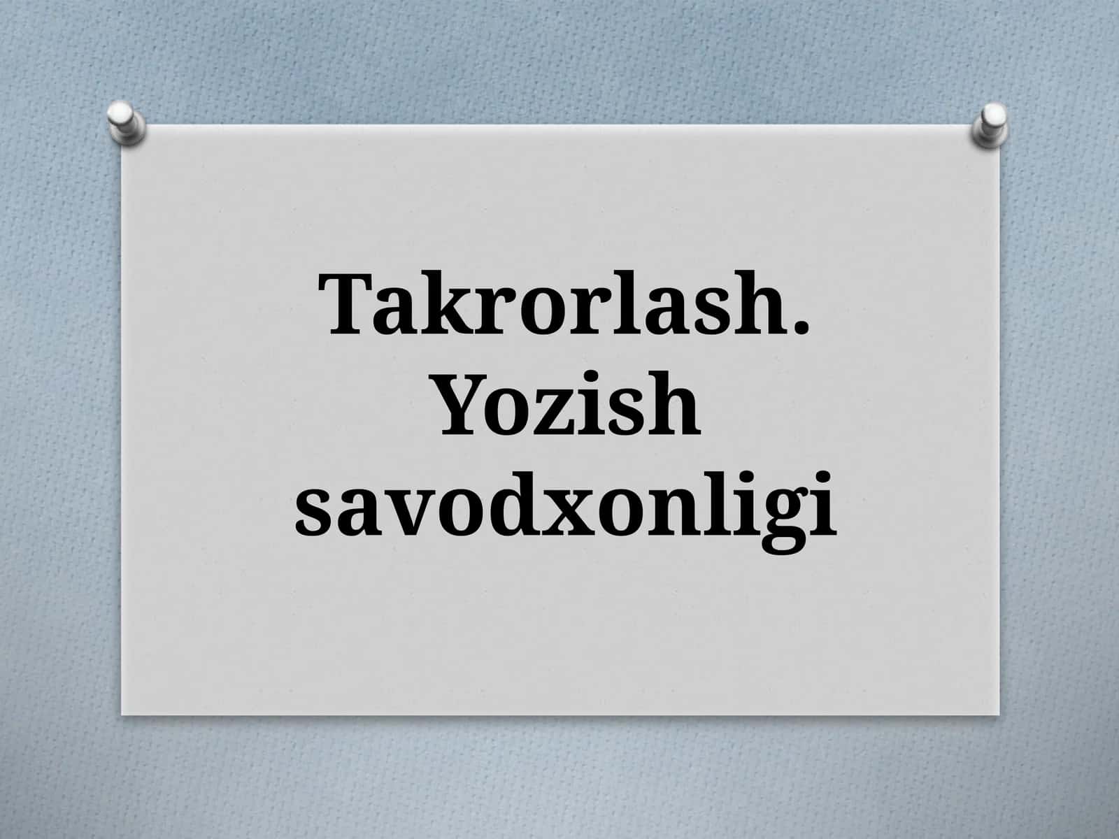 YOZISH SAVODXONLIGI 1