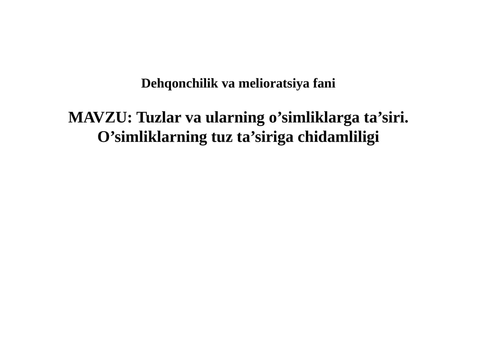 Dehqonchilikvamelioratsiyafani 1