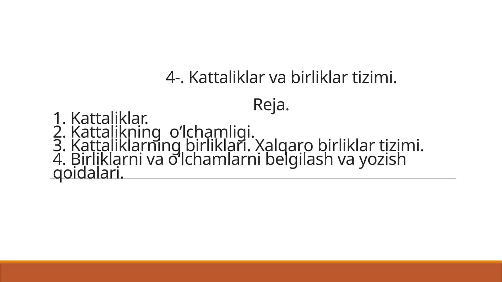 Kattaliklar va birliklаr tizimi 1