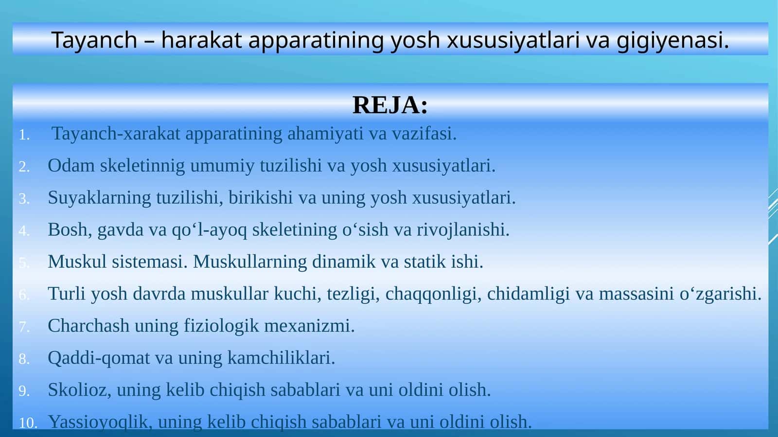 Tayanch-xarakat apparatiningahamiyati va vazifasi 1