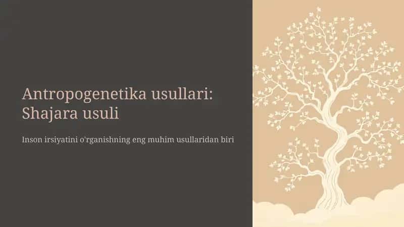 Antropogenetika usullari: Shajara usuli 1