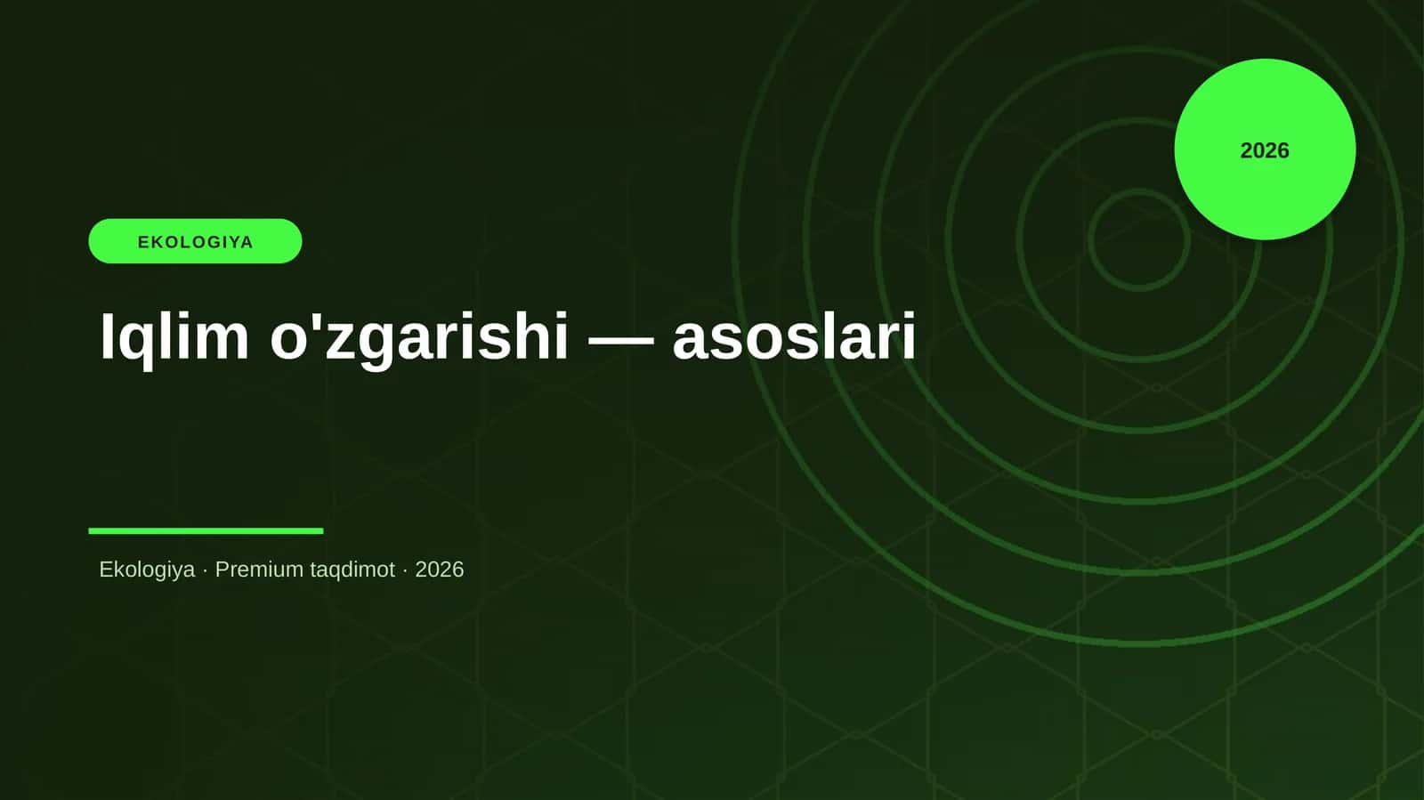Iqlim o'zgarishi — asoslari 1