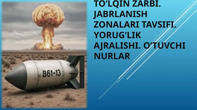 To‘lqin zarbi. Jabrlanish zonalari tavsifi. Yorug‘lik ajralishi. O’tuvchi nurlar 1